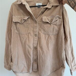 American Eagle Outfitters Women's Beige Corduroy Utility Jacket